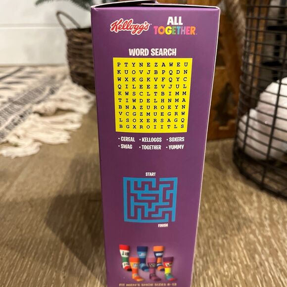 Kellogg's All Together Men's Funny Cereal Socks 6 pairs Size 9-12 New In Box - Picture 3 of 4